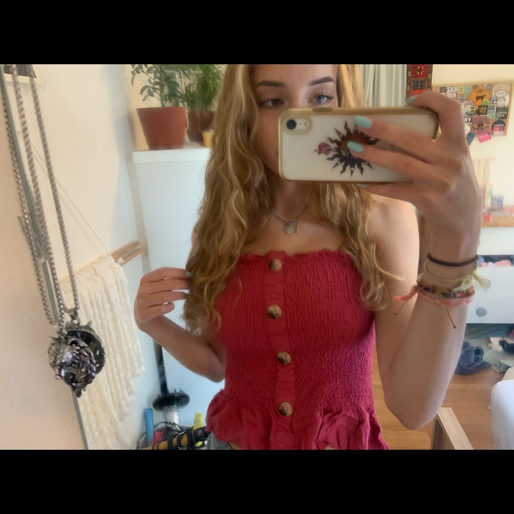Hot pink tube top